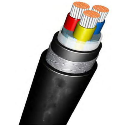 35 mm Acciaio in alluminio/coperro filo PVC/XLPE Cable elettrico blindato sotterraneo Nero 95 mm